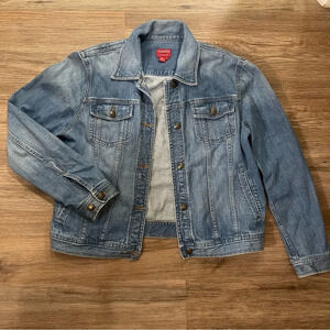 VTG Chaps Women Jean Jacket 90s Y2K Relaxed Fit Sz Large